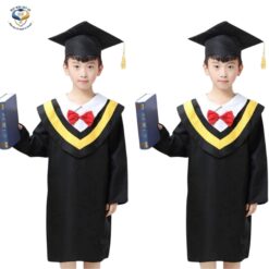 Ao tot nghiep mam non mau den phoi vang