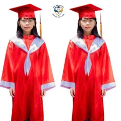 Ao tot nghiep tieu hoc mau do phoi trang